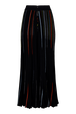 Women Multicolor Striped Long Pleated Skirt Black back view