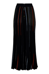 Jupe longue plissée rayée multicolore Noir vue de dos