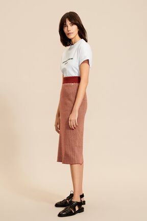 Women Geometric Print Midi Skirt Brun details view 1
