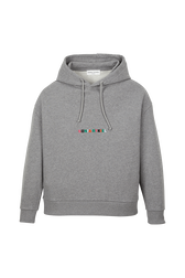 Sweat à capuche multicolore signature femme Gris vue de face