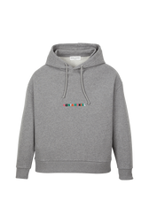 Women Signature Multicolor Hoodie Grey front view