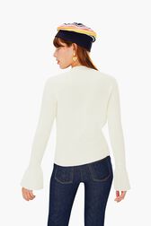 Wool Sweater Blanc vue portée de dos