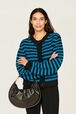 Women Big Poor Boy Striped Cardigan Striped black/pruss.blue details view 1