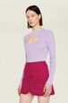 Mini Skirt Tailored Denim Fuchsia Fuchsia details view 2