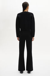 Cardigan col V cabochon strass maille femme Noir vue portée de dos