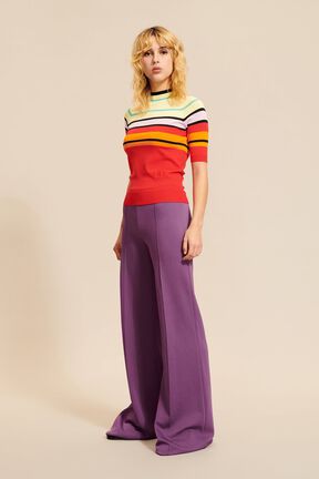 Pull manches courtes femme Rouge vue de détail 1