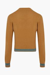 Woolen Long Sleeve Sweater Brun front view
