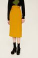Women Velvet Long Skirt Mustard details view 4