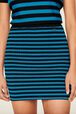 Women Rib Sock Knit Striped Mini Skirt Striped black/pruss.blue details view 2