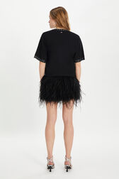 Short-sleeved jumper Black back worn view