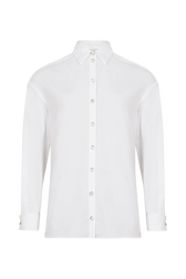 Chemise en popeline Blanc vue de face