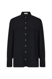Crepe shirt Black front view