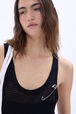 Open-knit cotton crochet strap dress Black details view 2