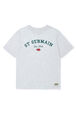 Printed Cotton Girl Oversized T-shirt - Bonton x Sonia Rykiel Grey front view