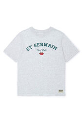 Printed Cotton Girl Oversized T-shirt - Bonton x Sonia Rykiel Grey front view