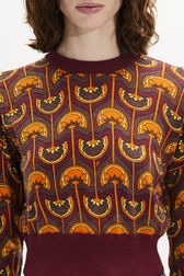 Pull manches longues imprimé motif Vintage Papyrus Orange vue de détail 2