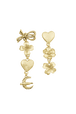 Boucles d'oreilles Poetic Garden Asymetric Talismans Gold vue de face