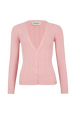 Cardigan col V à manches longues Rose vue de face