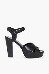 Sandals Mme Rykiel en cuir Noir vue de face