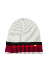Bonnet rayé femme Ecru vue de face