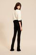 Women Cotton Knit Oversize Polo Shirt Ecru back worn view