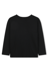 Rhinestone long sleeve top Black back view