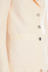 Veste tailleur à rayures Pinstripes Ecru/rose vue de détail 1
