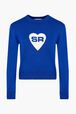 SR Heart Sweater Baby blue front view