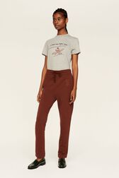 Women Cotton Jersey Jogging Chocolate details view 3