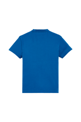 Women Cotton Jersey T-shirt Prussian blue back view