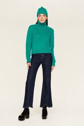 Women Mohair Turtleneck Emerald details view 2