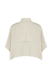 Women Gabardine Cropped Cape Beige back view