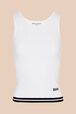 Women Twisted Knit Tailored Top White front view