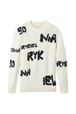 Women Sonia Rykiel logo Wool Grunge Sweater Ecru front view