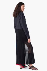 Long Dress With Trompe L'oeil Effect Black back worn view