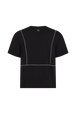 Short-sleeve trompe l'oeil t-shirt Black back view