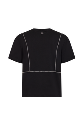 Short-sleeve trompe l'oeil t-shirt Black back view