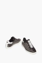 Leather Studded Sneakers Black details view 1
