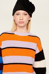 Women Multicolor Striped Sweater Multico striped details view 6