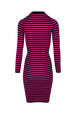 Robe longue chaussette rayée femme Raye noir/fuchsia vue de dos