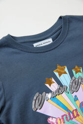T-shirt manches longues fille Wonder Woman Bleu vue de détail 2