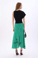 Star-print viscose midi skirt Stars green back worn view