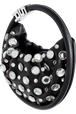 Sac Domino cuir cabochons strass femme Noir vue de détail 1