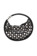 Domino mini leather with studs bag Black front view