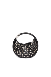 Domino mini leather with studs bag Black front view