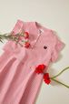 Striped Girl Short Dress Red/white details view 1