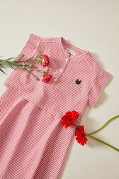 Striped Girl Short Dress Red/white details view 1