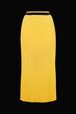 Women Ribbed Knit Long Skirt Orange front view
