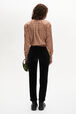 Vintage Papyrus Print Satin Shirt Pink back worn view