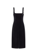 Robe à bretelles en velours Noir vue de face
